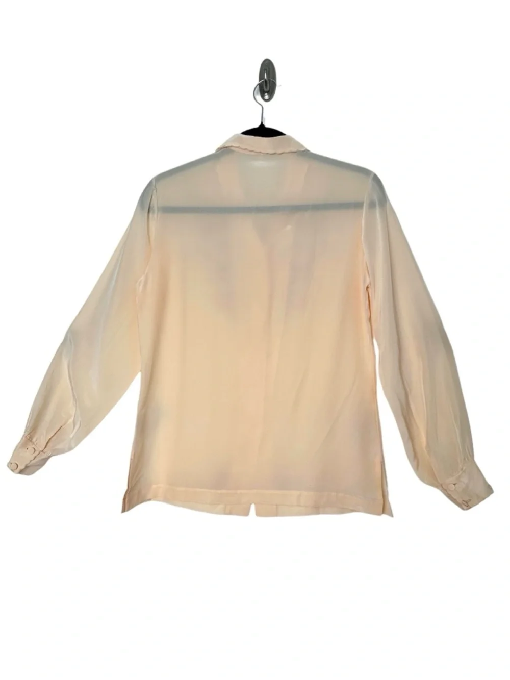 Vintage 100% Silk Embroidered Lace Cutout Blouse Feminine Prairiecore Romantic - Picture 11 of 12